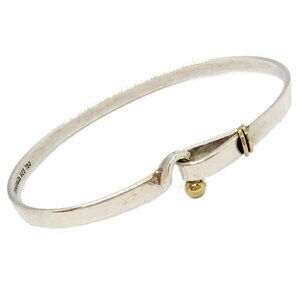 Tiffany Co Hook Eye Bangle Cuff Gold Silver